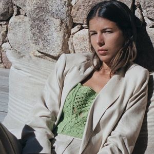 NWT ZARA HIGH WAISTED BEIGE LINEN TROUSERS!